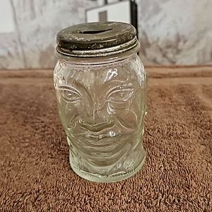 Lucky Joe Bank vintage 1930’s Nash’s Prepared Mustard glass bank original lid